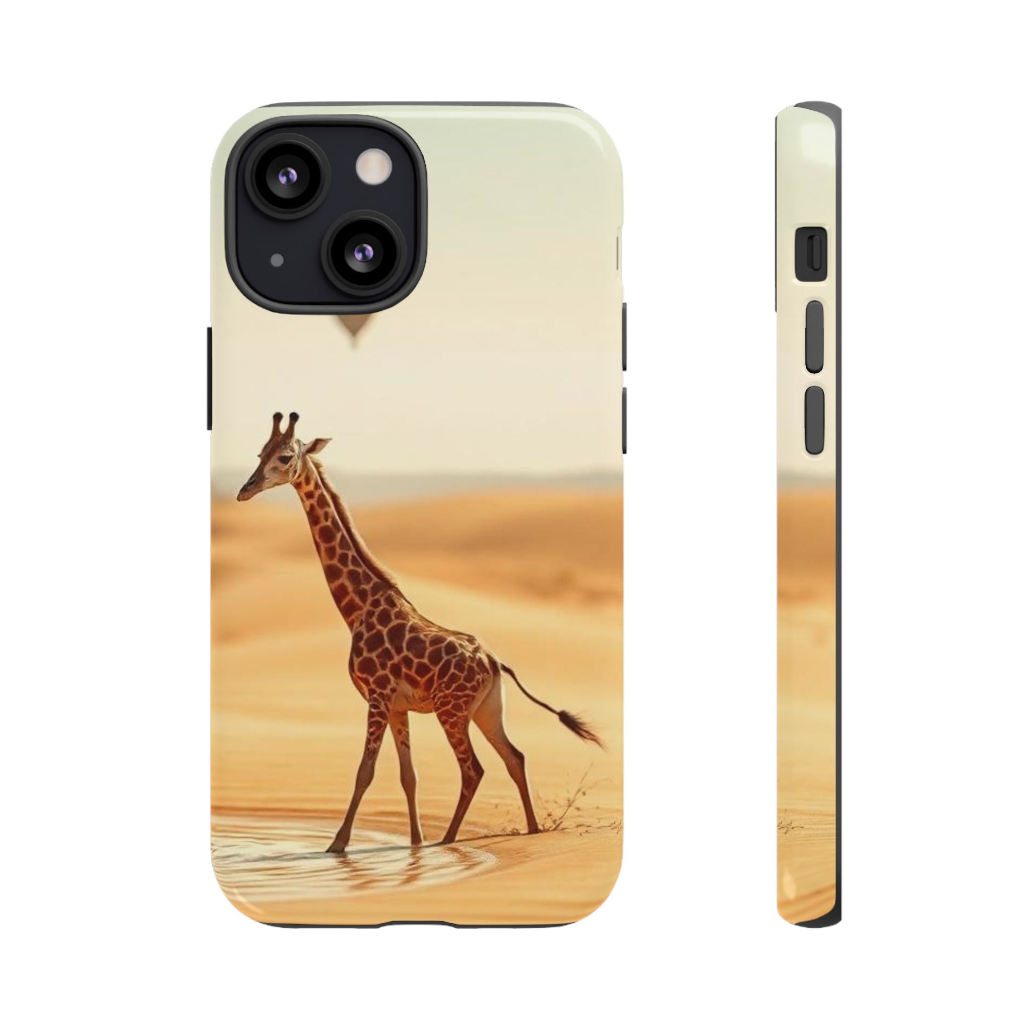 Giraffe Desert Scene, Phone Case