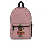 Cool Pineapple Character Streetwear Design, Pink Backpack