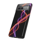 Coque de téléphone vibrante avec motif lumineux abstrait, coque artistique, accessoire technologique moderne, cadeau pour les passionnés de technologie, coque de téléphone personnalisée