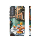 Scène de petit-déjeuner à Venise, étui de téléphone