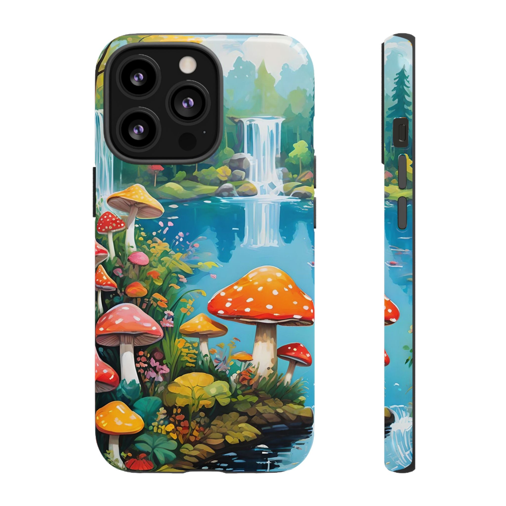 Mushroom Phone Case with Vibrant Nature Scene