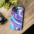 Coque de téléphone colorée, résistante, motif tourbillonnant, accessoire de téléphone dynamique, cadeau pour elle, protection mobile tendance