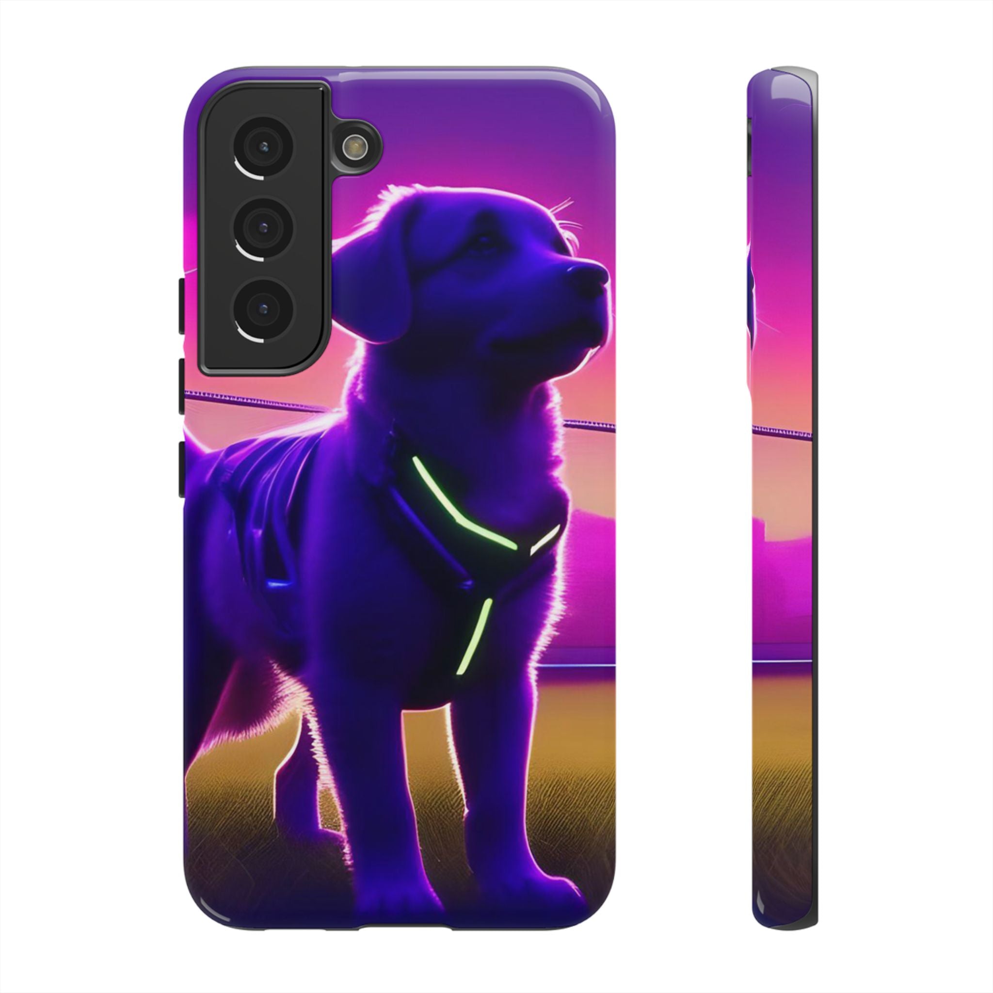 Vibrant Neon-Style Dog, Phone Case