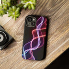 Neon Light Wave Abstract Glow, Phone Case