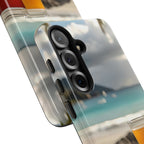 Vue d'un pique-nique sur une plage tropicale, étui pour téléphone