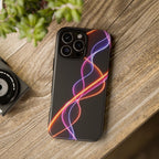 Coque de téléphone vibrante avec motif lumineux abstrait, coque artistique, accessoire technologique moderne, cadeau pour les passionnés de technologie, coque de téléphone personnalisée