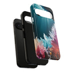 Faisceau lumineux coloré de la grotte de cristal, étui de téléphone