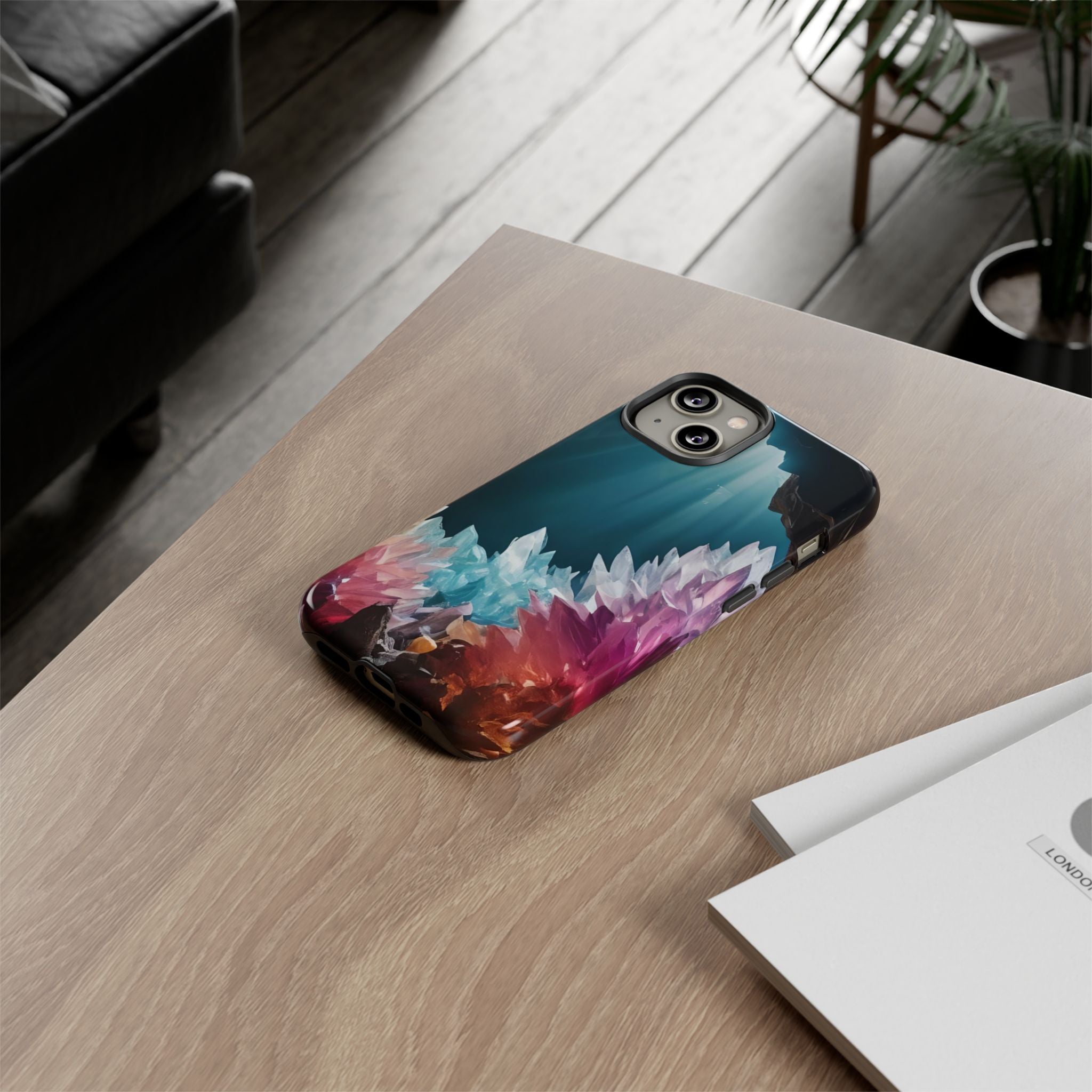 Colorful Crystal Cave Light Beam, Phone Case
