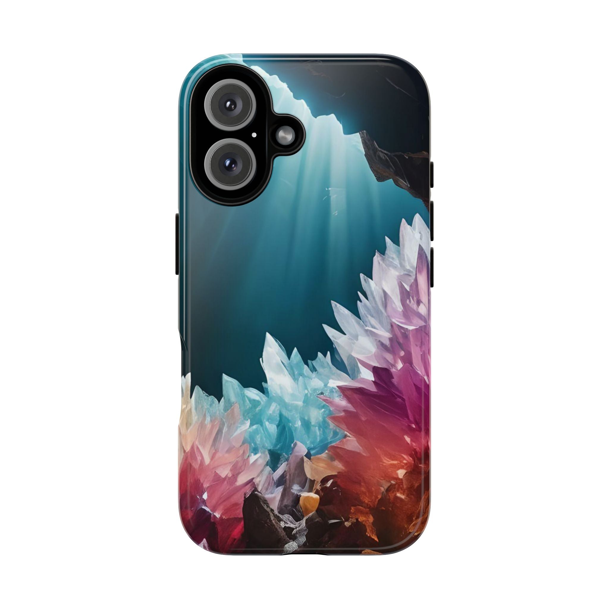 Colorful Crystal Phone Case, Tough Phone Cover, Gemstone Case, Unique iPhone Cover, Vibrant Art Protector, Gift for Geology Lovers