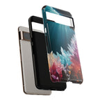 Faisceau lumineux coloré de la grotte de cristal, étui de téléphone