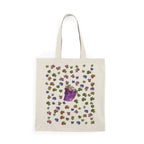 Natural Tote Bag with Colorful Vertebra Designs