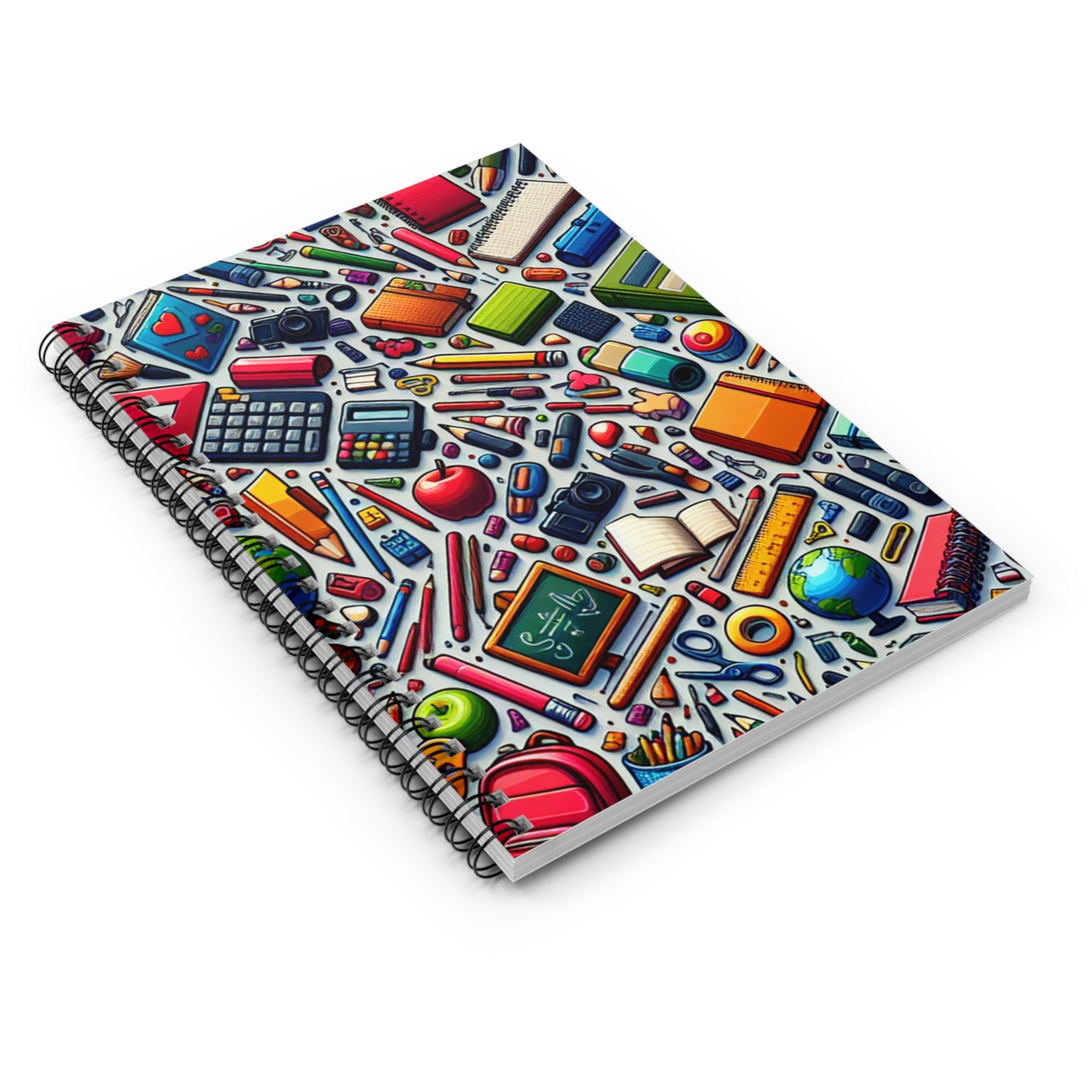 Colorful School Supplies Spiral Notebook