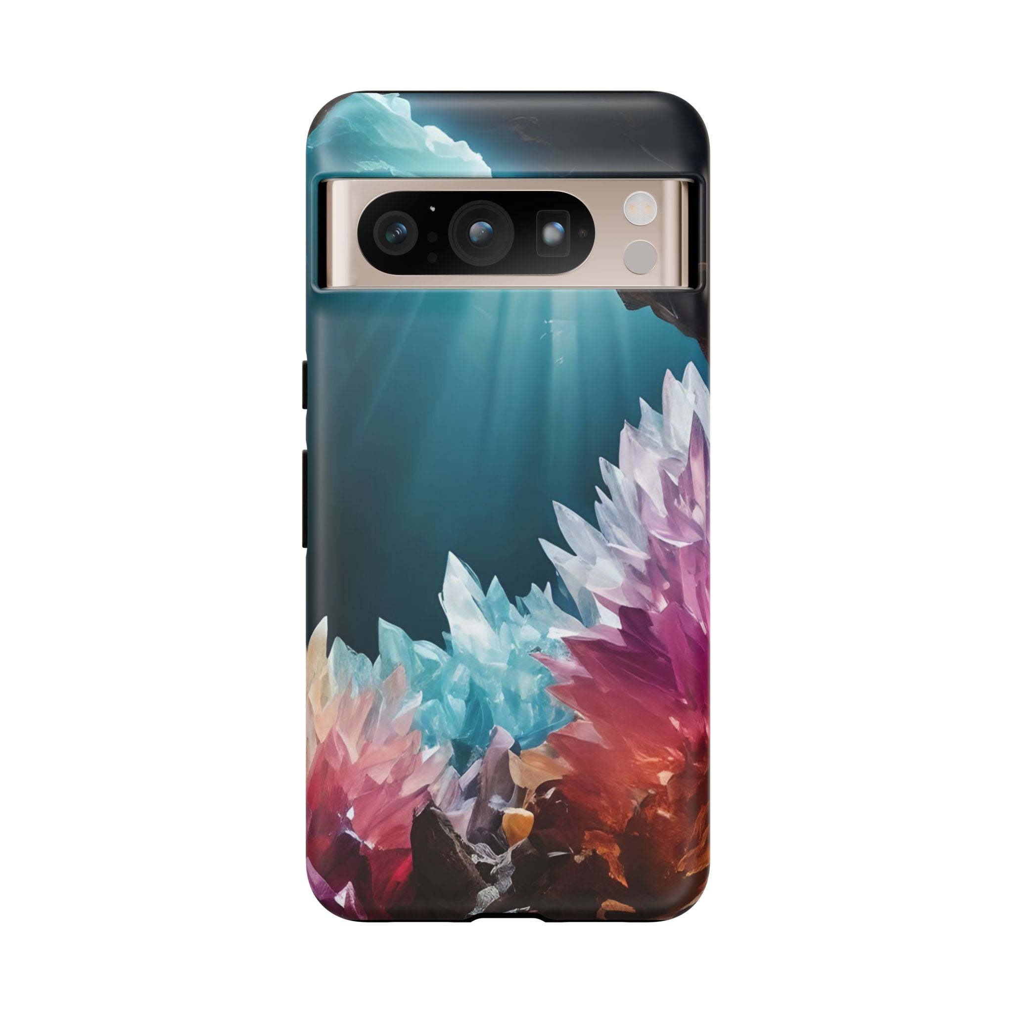 Colorful Crystal Phone Case, Tough Phone Cover, Gemstone Case, Unique iPhone Cover, Vibrant Art Protector, Gift for Geology Lovers