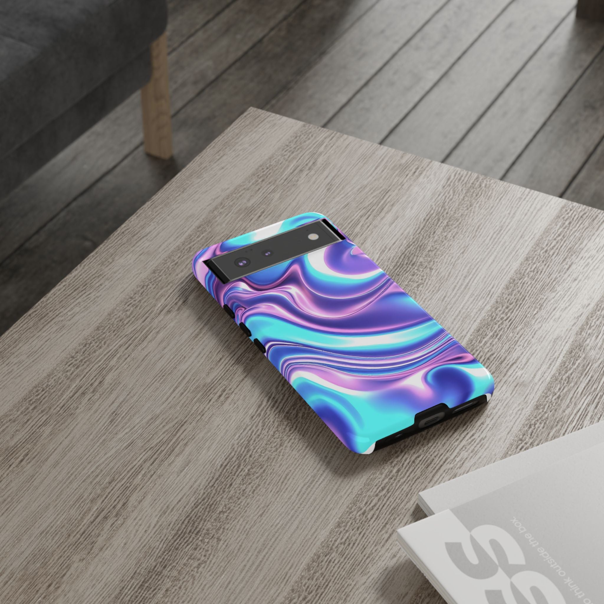 Colorful Phone Case, Tough Case, Swirl Design Phone Cover, Vibrant Phone Accessory, Gift for Her, Trendy Mobile Protection