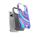 Coque de téléphone colorée, résistante, motif tourbillonnant, accessoire de téléphone dynamique, cadeau pour elle, protection mobile tendance