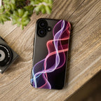 Neon Light Wave Abstract Glow, Phone Case