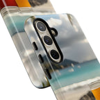 Vue d'un pique-nique sur une plage tropicale, étui pour téléphone