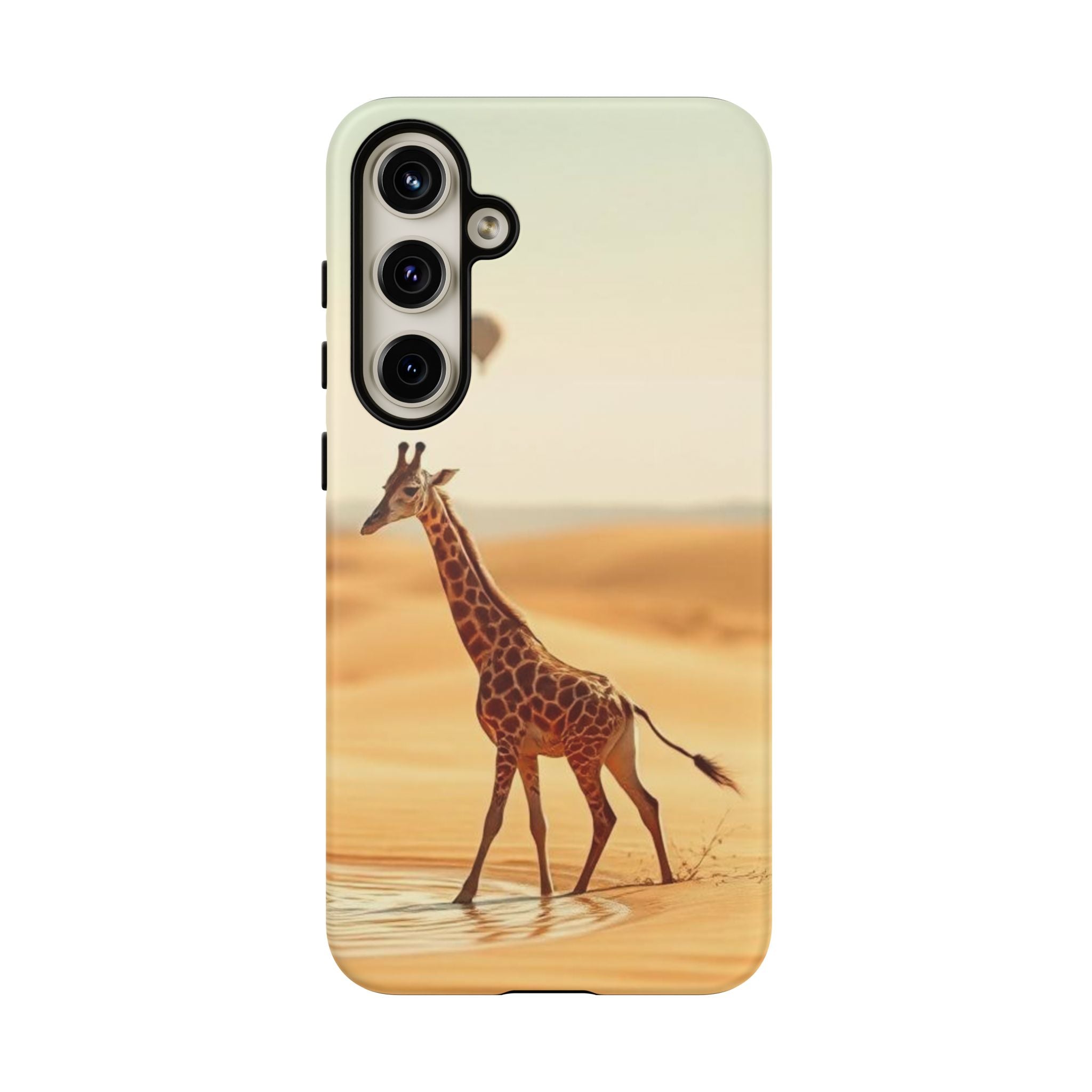 Giraffe Desert Scene, Phone Case