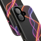 Coque de téléphone vibrante avec motif lumineux abstrait, coque artistique, accessoire technologique moderne, cadeau pour les passionnés de technologie, coque de téléphone personnalisée