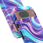 Coque de téléphone colorée, résistante, motif tourbillonnant, accessoire de téléphone dynamique, cadeau pour elle, protection mobile tendance