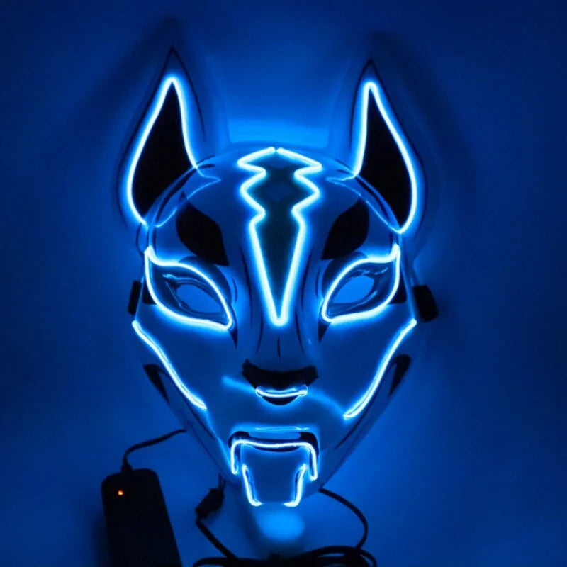 Neon LED Luminous Design, Full Face Mask with EL Wire