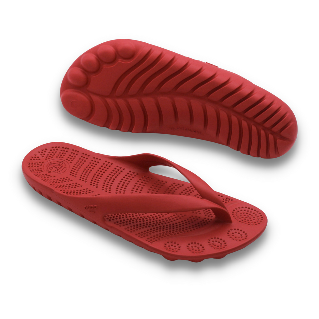 Fire Red Flip-Flops + Drybag