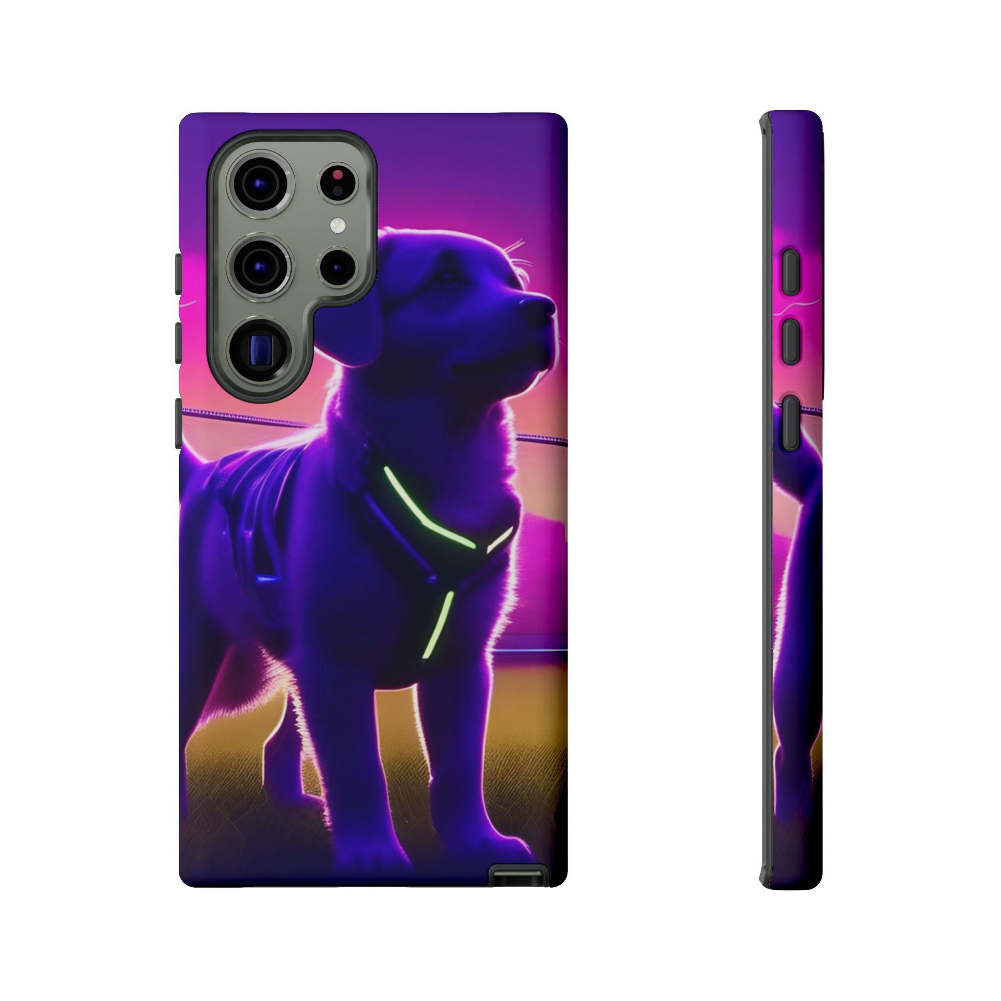 Vibrant Neon-Style Dog, Phone Case