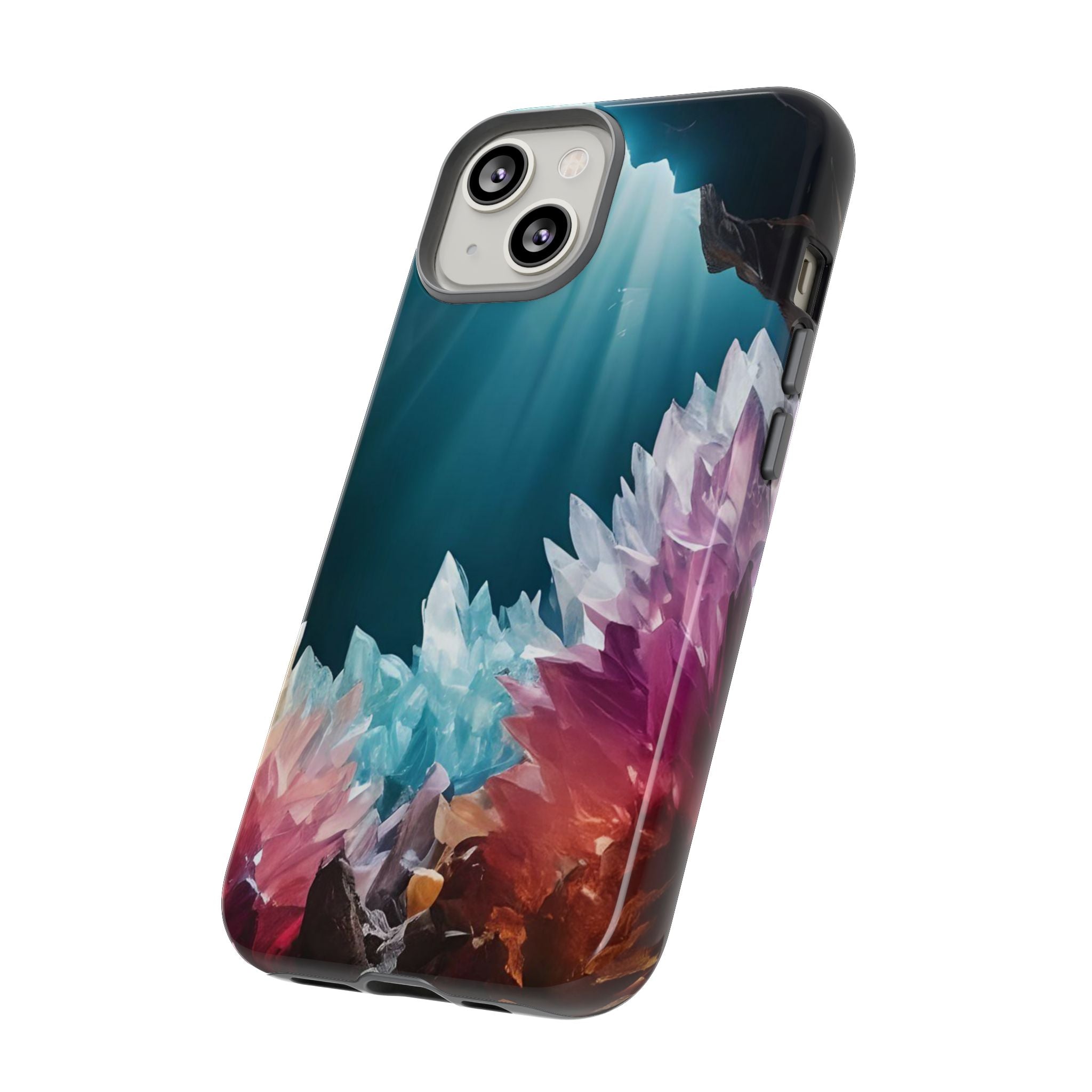 Colorful Crystal Cave Light Beam, Phone Case