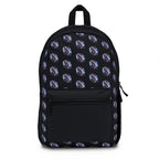 Neon Football Pattern Print, Black Backpack