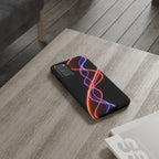Coque de téléphone vibrante avec motif lumineux abstrait, coque artistique, accessoire technologique moderne, cadeau pour les passionnés de technologie, coque de téléphone personnalisée