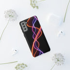 Coque de téléphone vibrante avec motif lumineux abstrait, coque artistique, accessoire technologique moderne, cadeau pour les passionnés de technologie, coque de téléphone personnalisée