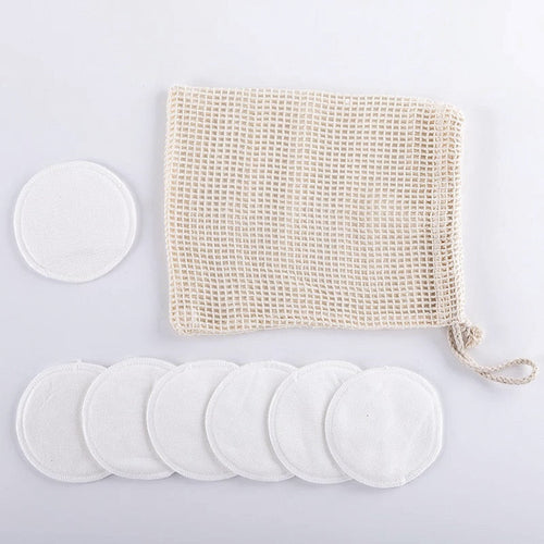 10 Reusable Organic Bamboo Cotton Facial Pads - Zero Waste Plastic
