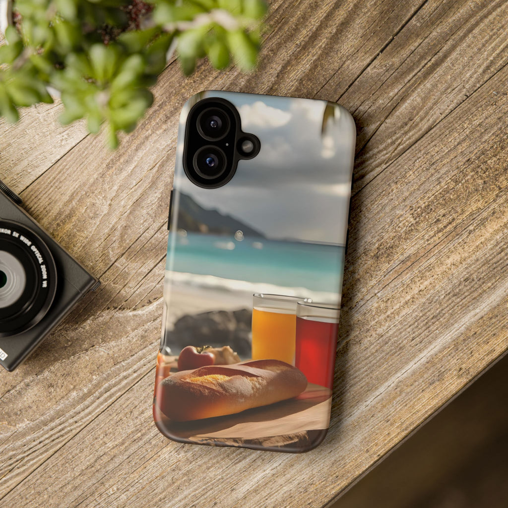 Tropical Beach Picnic View, Phone Case