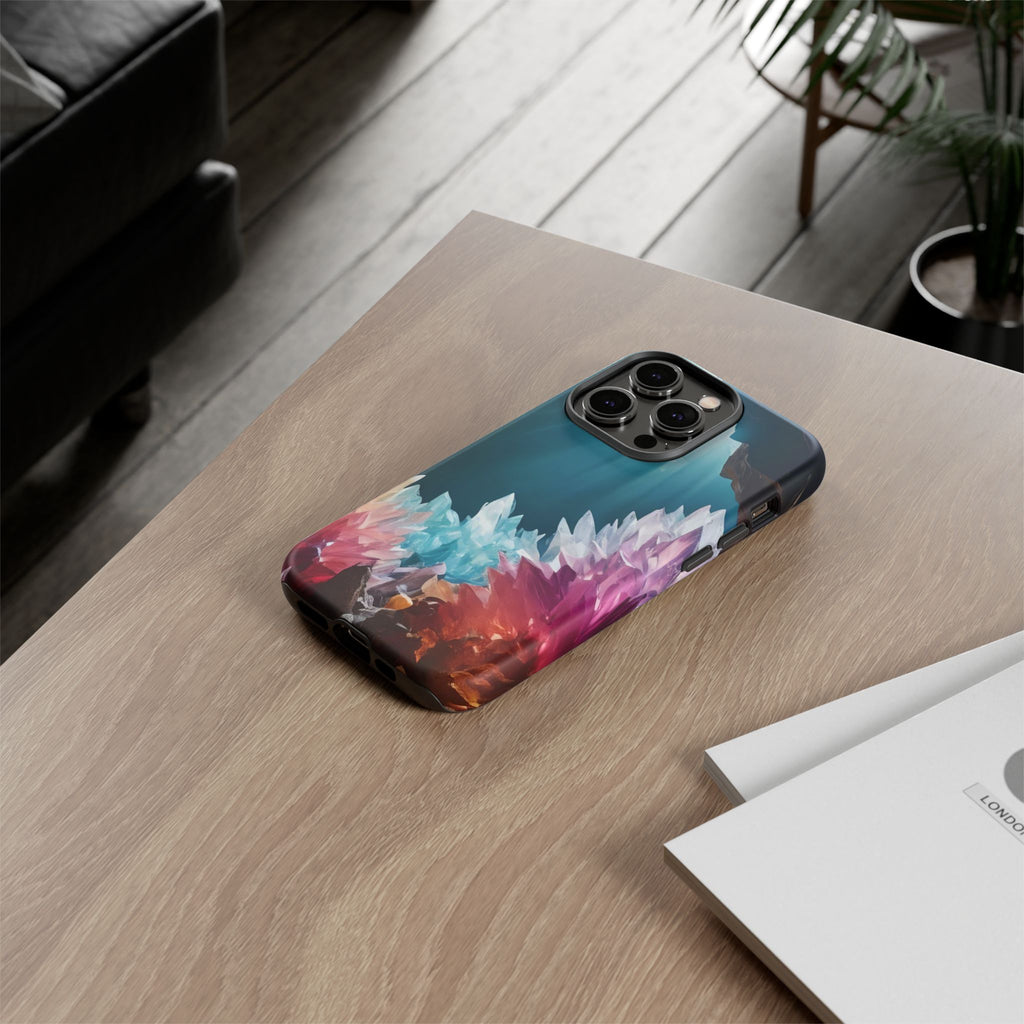 Colorful Crystal Cave Light Beam, Phone Case