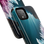 Faisceau lumineux coloré de la grotte de cristal, étui de téléphone