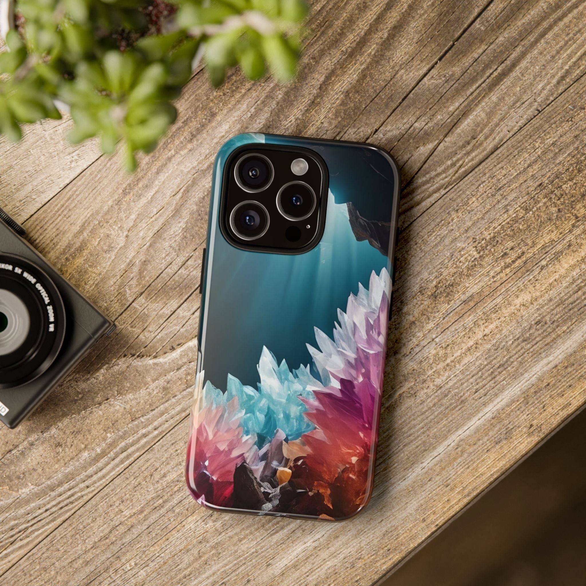 Colorful Crystal Cave Light Beam, Phone Case