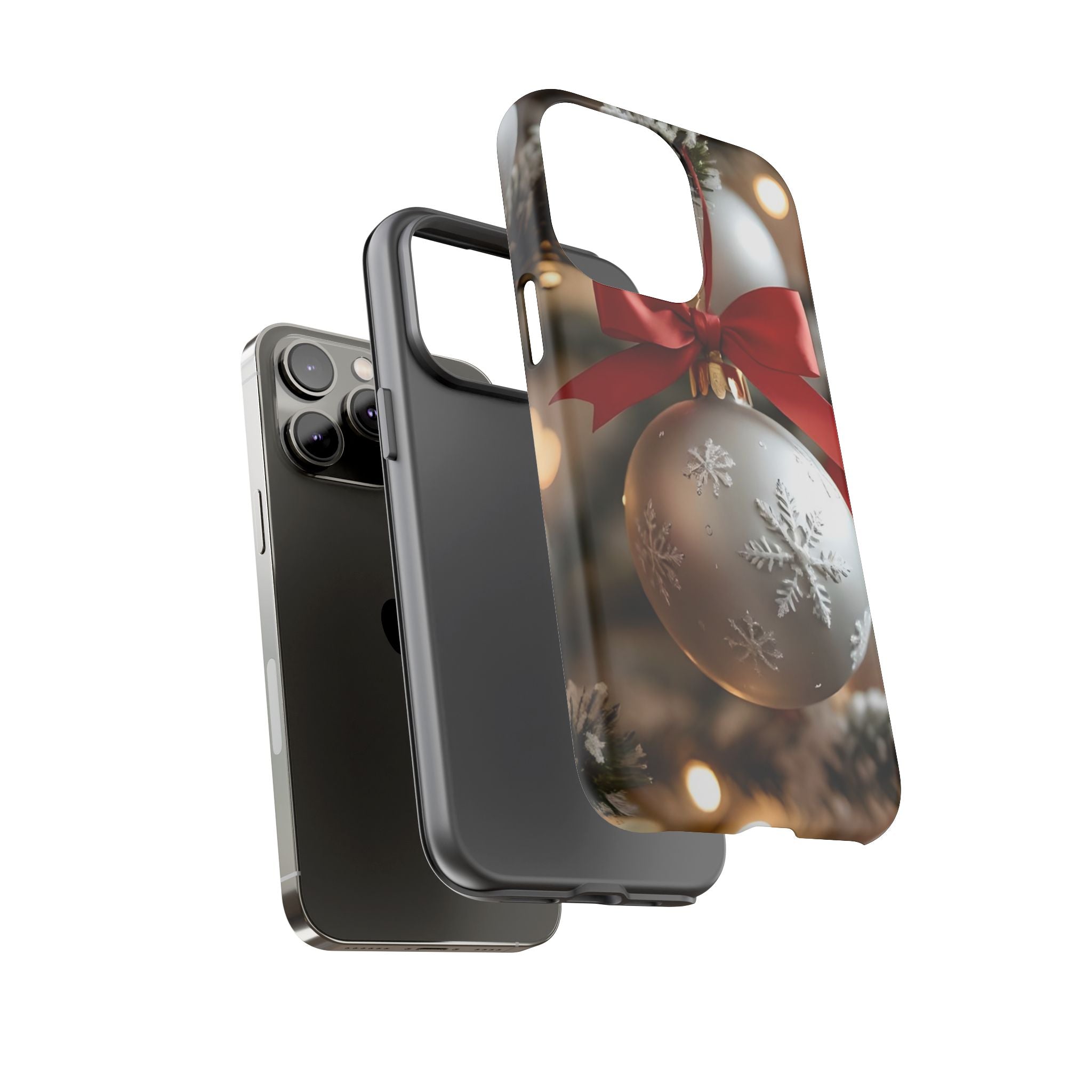 Christmas Phone Case with Seasonal Ornament Design