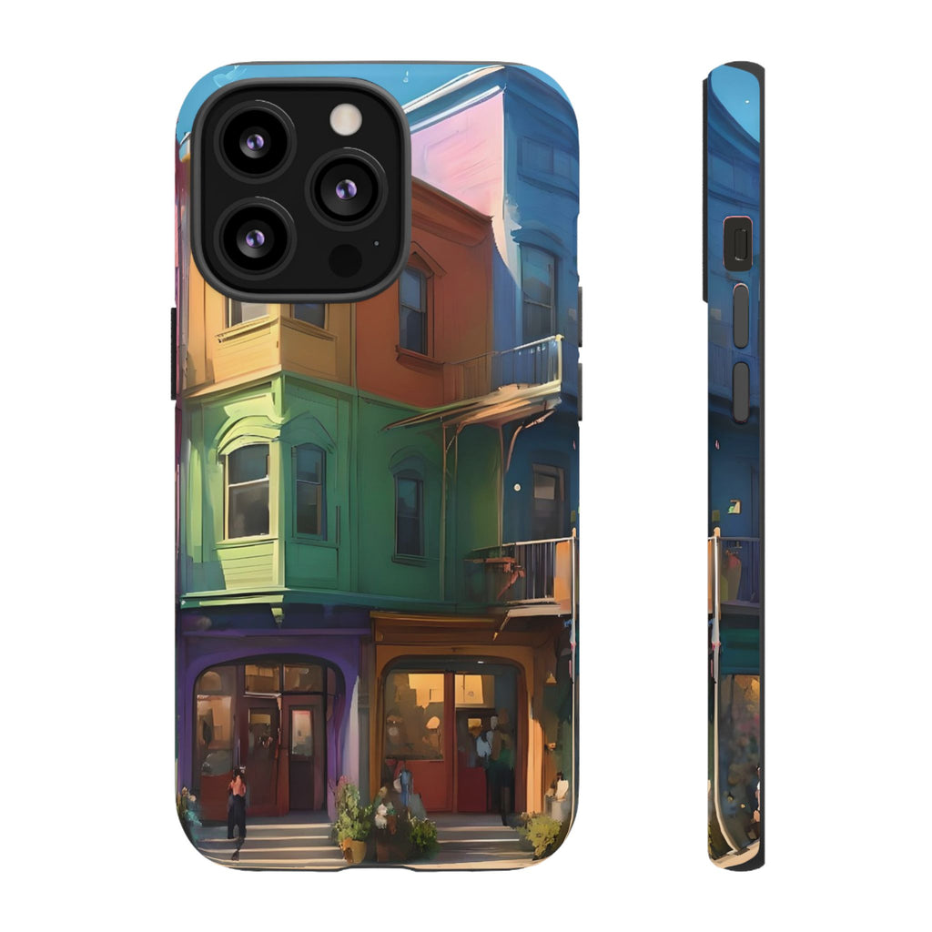 Impression d'art urbain coloré, étui pour téléphone