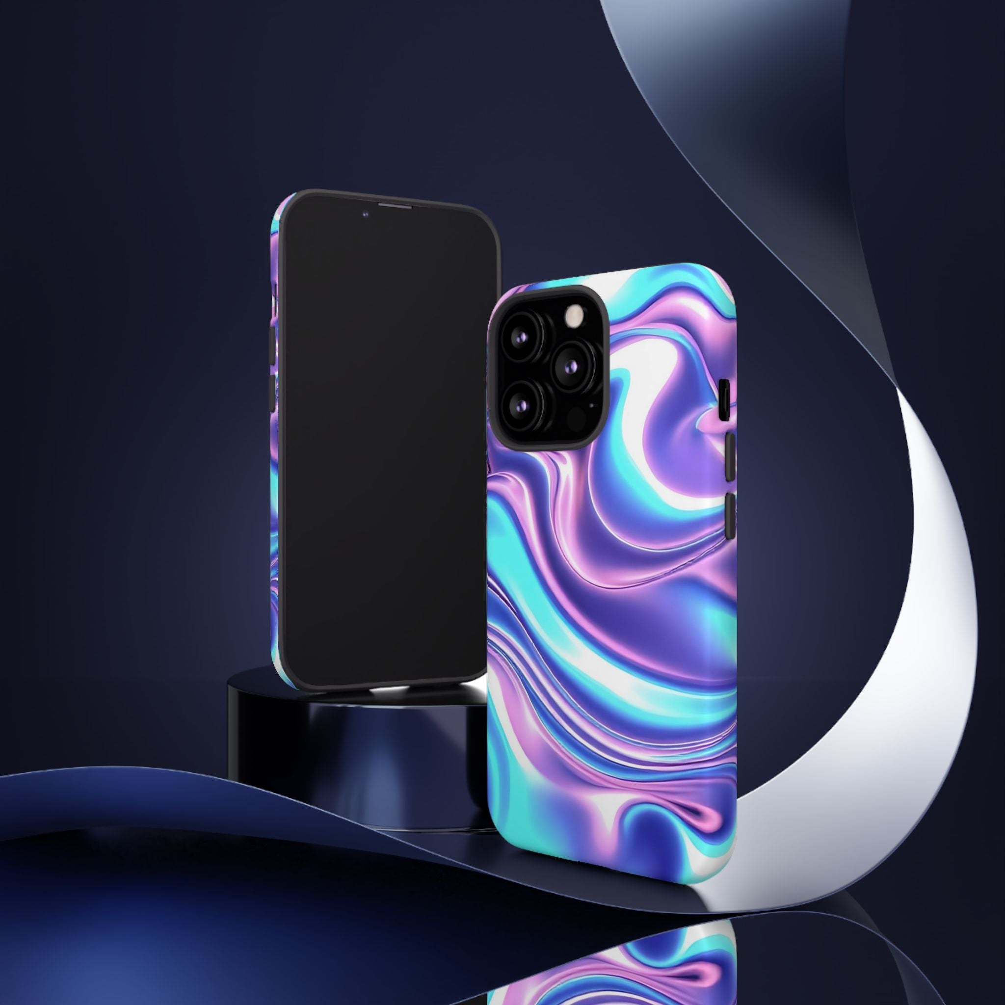 Colorful Phone Case, Tough Case, Swirl Design Phone Cover, Vibrant Phone Accessory, Gift for Her, Trendy Mobile Protection