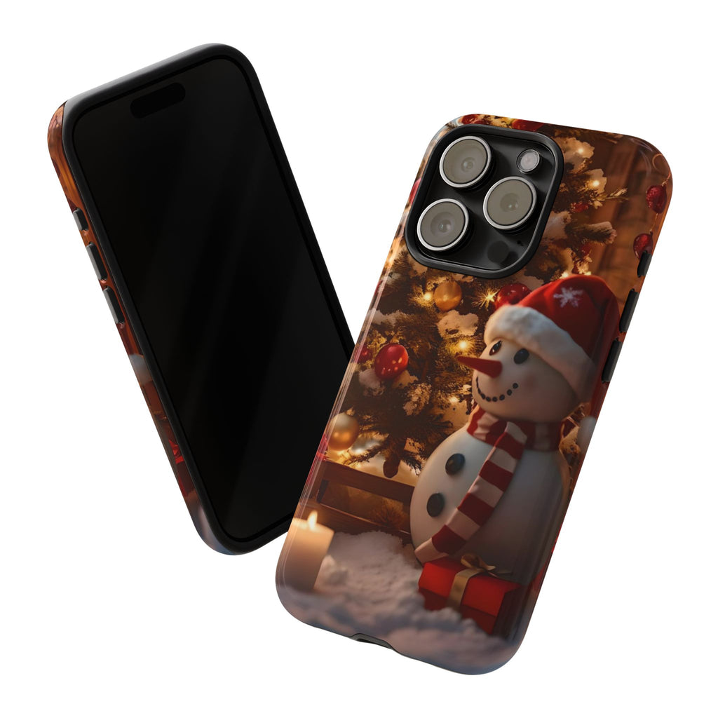 Festive Snowman Christmas Tree, Holiday Phone Case