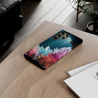 Faisceau lumineux coloré de la grotte de cristal, étui de téléphone