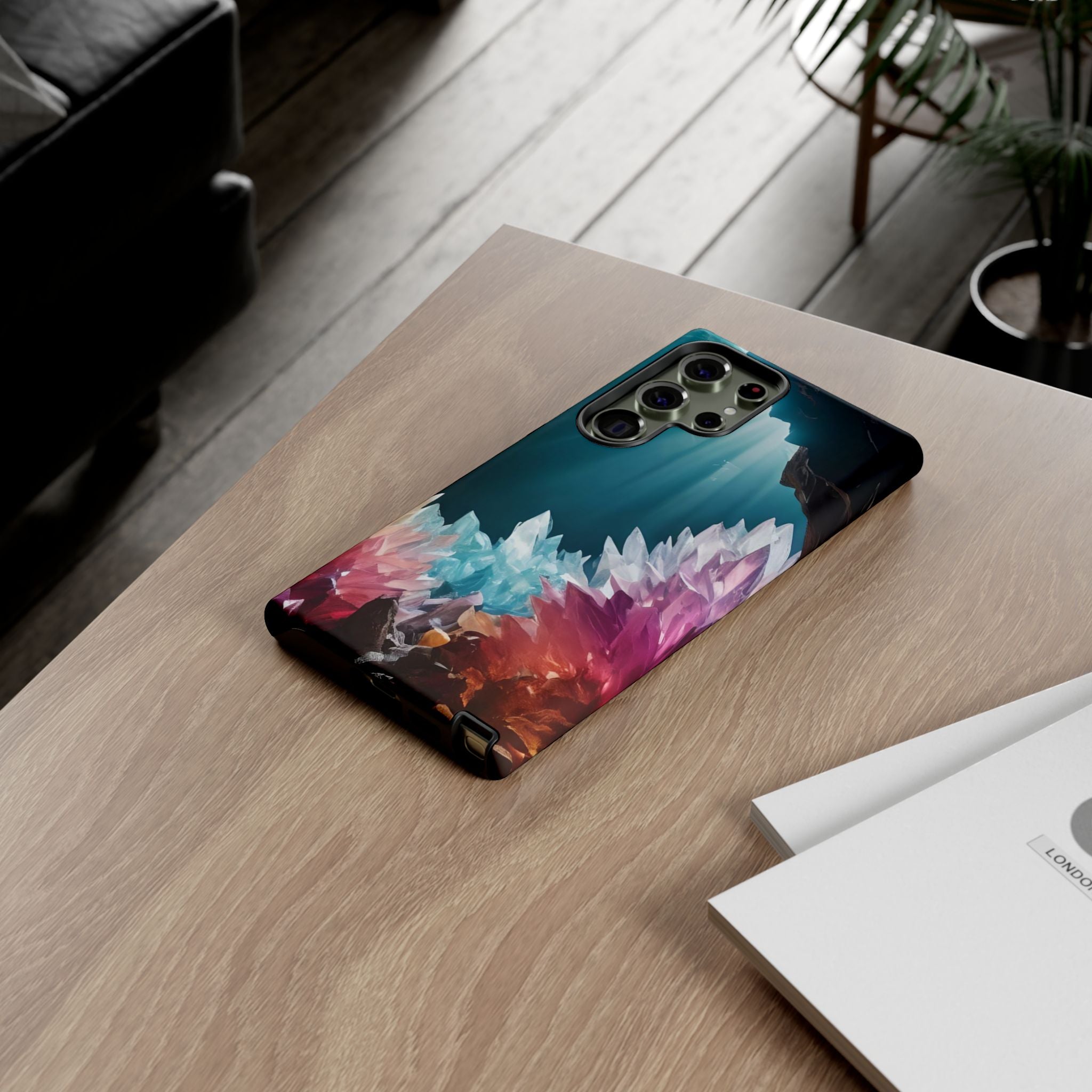 Colorful Crystal Cave Light Beam, Phone Case