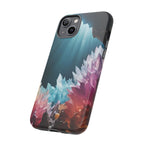 Faisceau lumineux coloré de la grotte de cristal, étui de téléphone