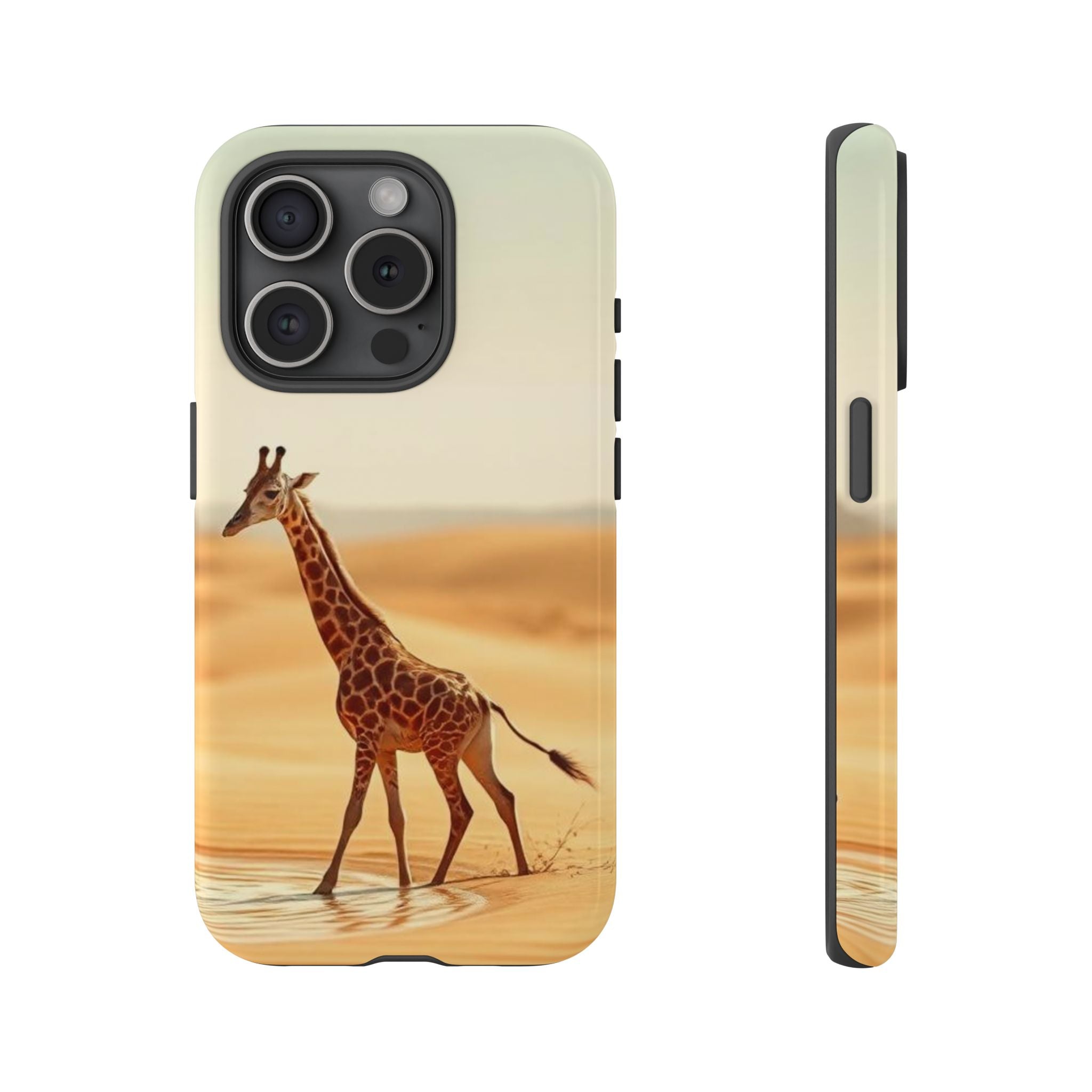 Giraffe Desert Scene, Phone Case