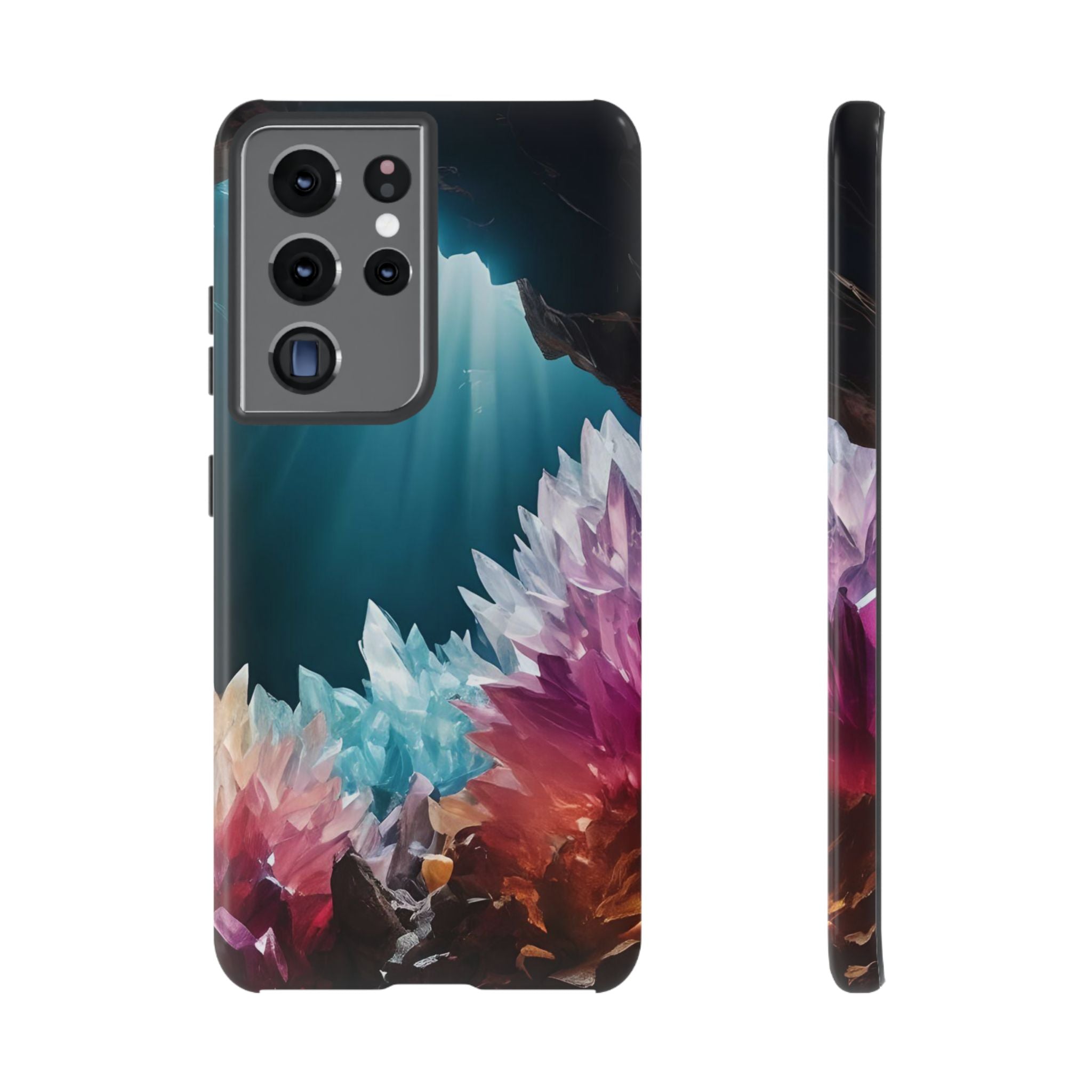 Colorful Crystal Phone Case, Tough Phone Cover, Gemstone Case, Unique iPhone Cover, Vibrant Art Protector, Gift for Geology Lovers