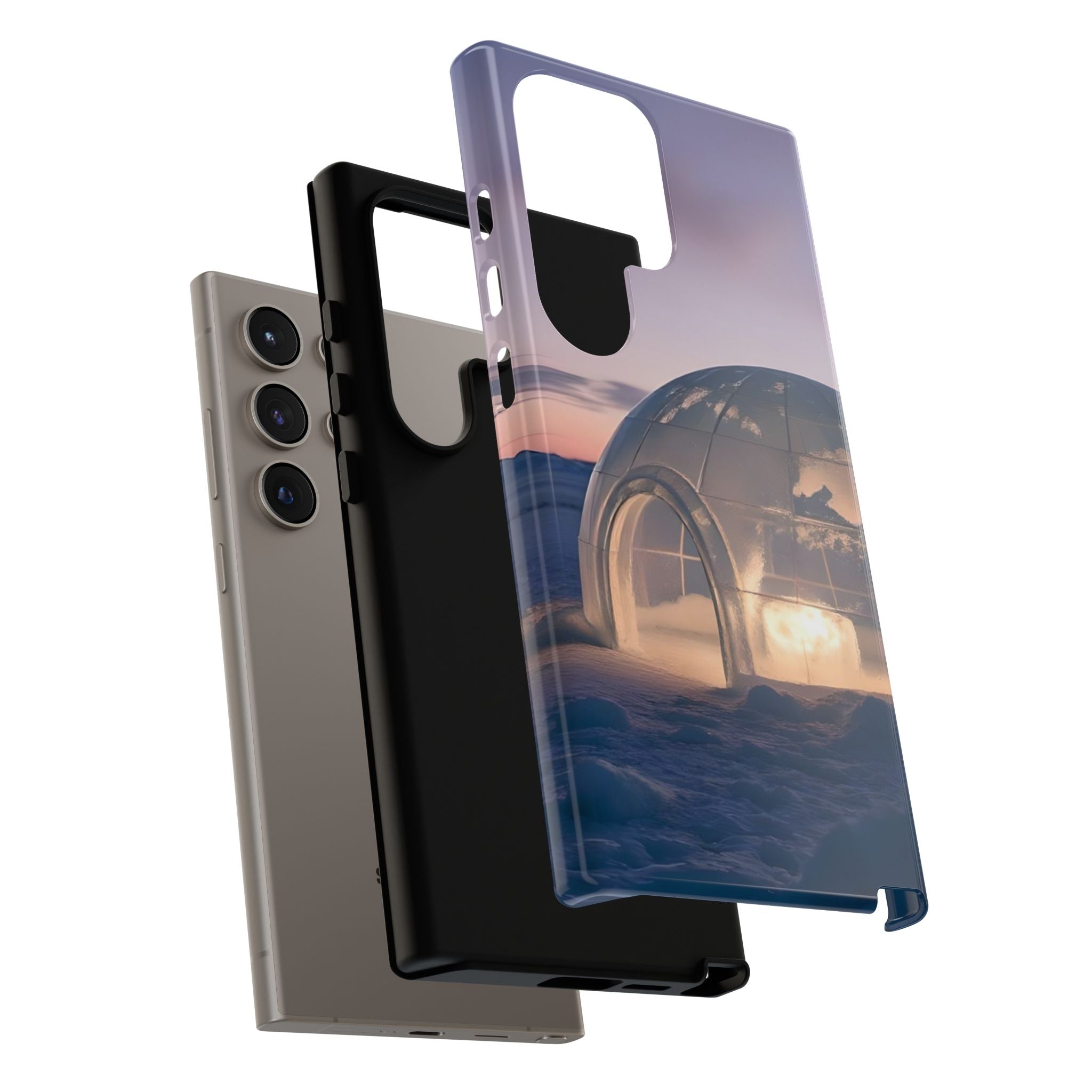 Arctic Igloo Twilight Snow Landscape, Phone Case