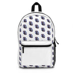 Neon Football Pattern Print, White Backpack