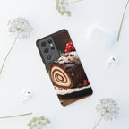 Coque de téléphone festive avec motif bûche de Noël