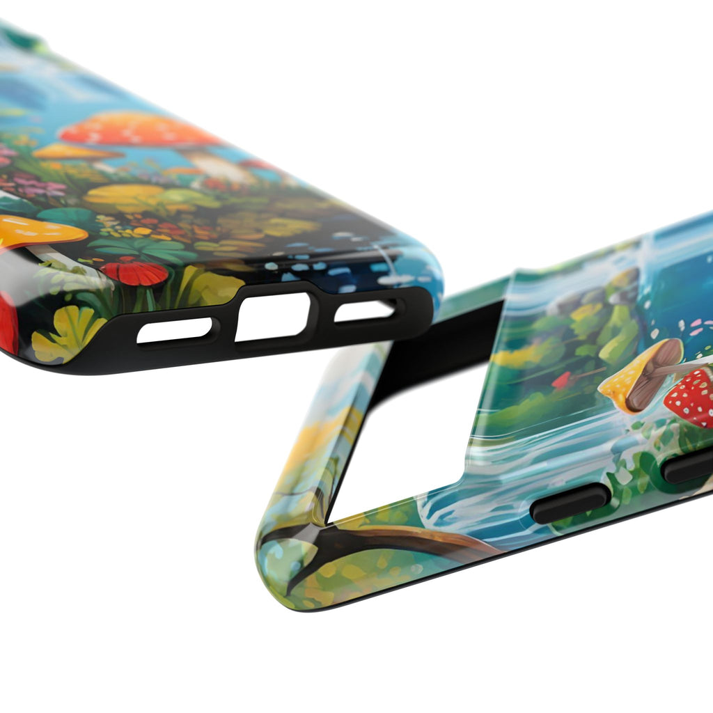 Mushroom Phone Case with Vibrant Nature Scene