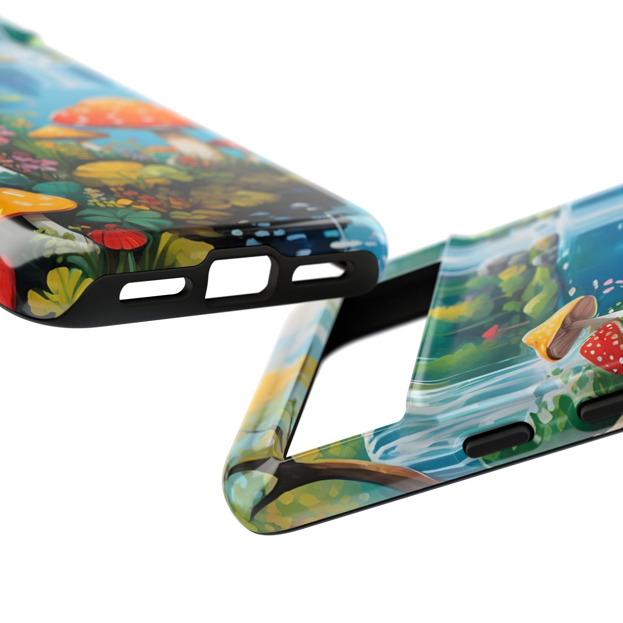 Mushroom Phone Case with Vibrant Nature Scene